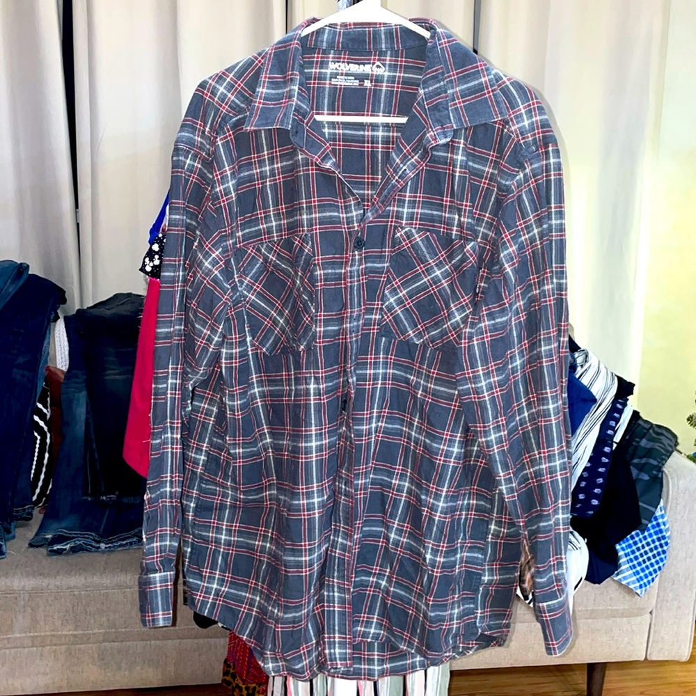 Wolverine Men’s XL cotton button down plaid